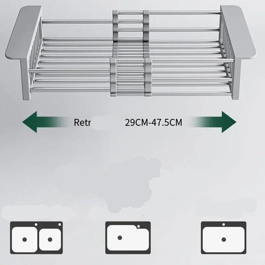 Scolapiatti Pieghevole in Acciaio Inossidabile – Cestello Scola Piatti Salvaspazio per Lavello Cucina