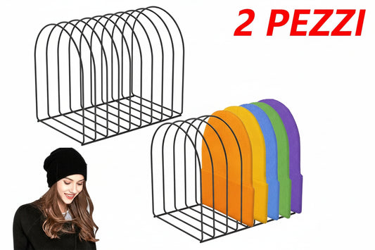 Organizzatore per Cappelli di Lana - Set 2 Pezzi Espositore Berretti Invernali in Ferro