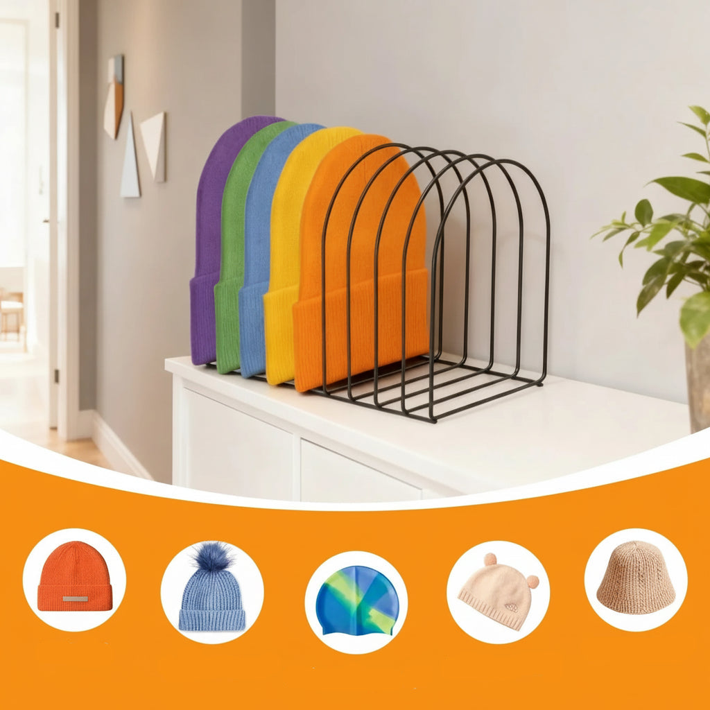 Organizzatore per Cappelli di Lana - Set 2 Pezzi Espositore Berretti Invernali in Ferro