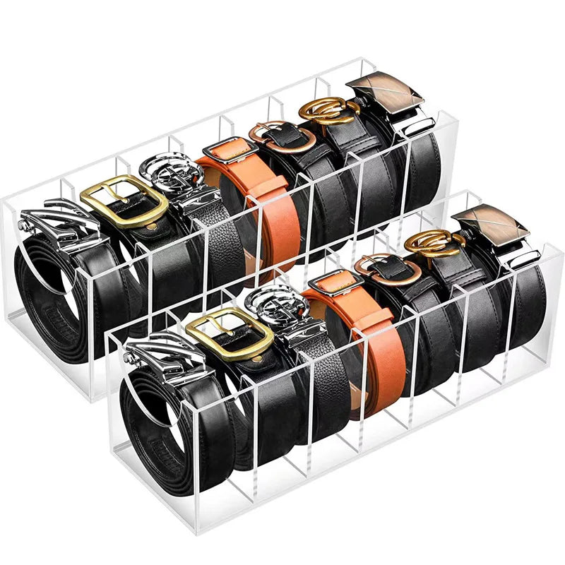 Organizer per Cinture a Griglia in Acrilico - Porta Cinture, Cravatte e Papillon per Armadio